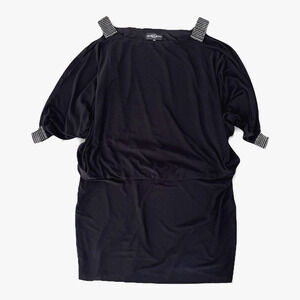Vintage‎ Betsy & Adam Batwing Dress Sexy Cold Shoulder Art Deco Y2K Size 16